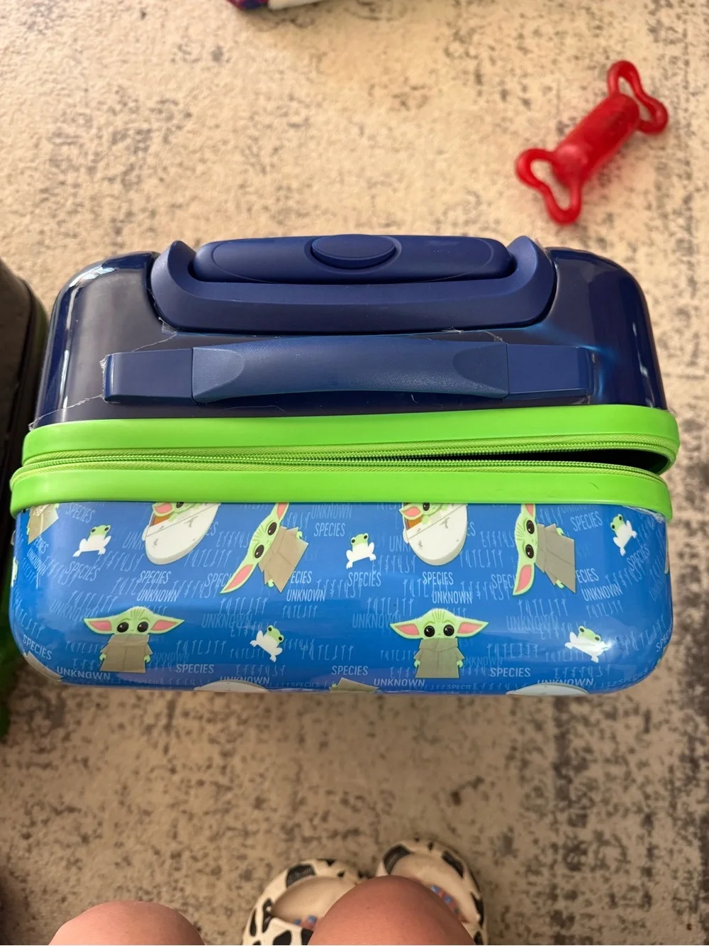 The Childs Grogu Blue Rolling Suitcase for Kids